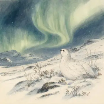 AWEBE in the snow under the northern lights.