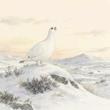 AWEBO calling from a snowy mound at dawn.